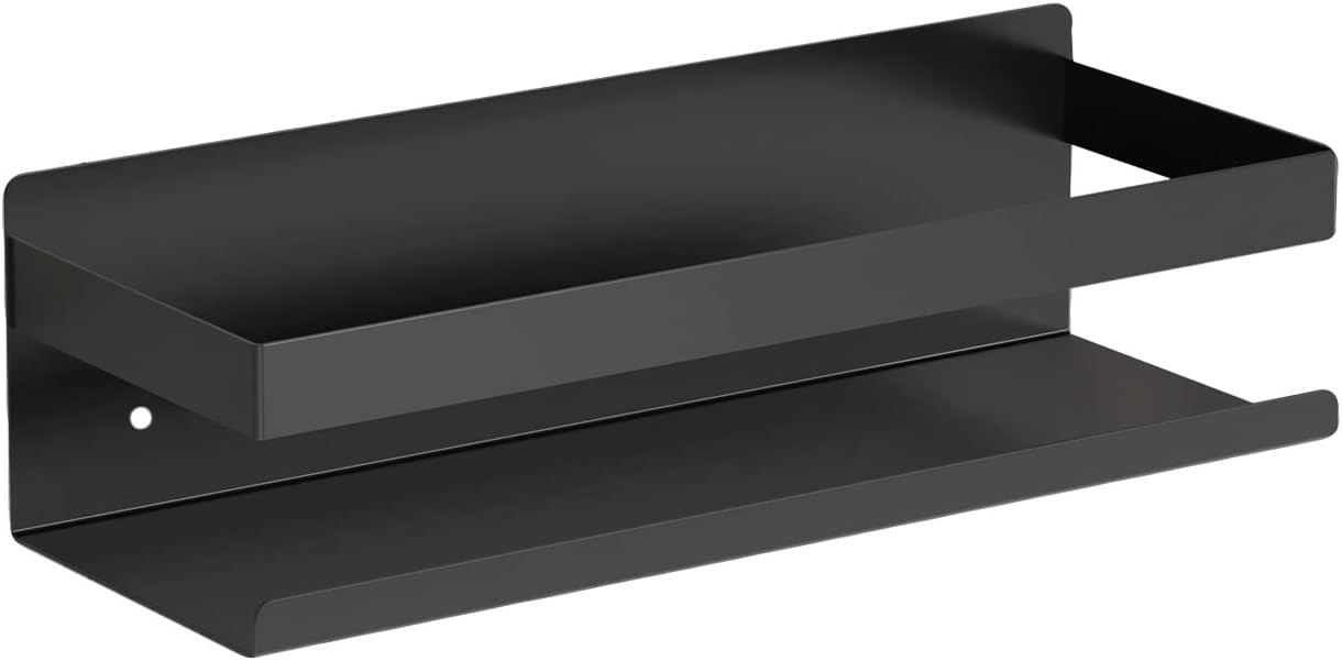 TCO ADVENTURES Premium SelfAdhesive Shower Shelf Matte Black Stainless