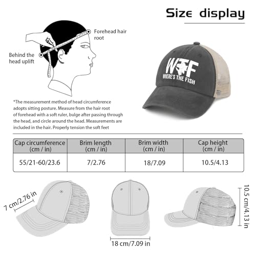 Image of WTF Where's The Fish Hat for Women Dad Hats with Design Caps
