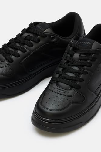 Image of SNITCH Men's Sneakers | Minimalist Solid Design | PU Synthetic Upper & TPR Outsole | Lace-Up Closure for Custom Fit | Stylish Low-Top Sneakers