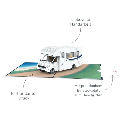 Foto von papercrush Pop-Up Karte Camping mit Wohnmobil, 3D Camper Karte zur Rente