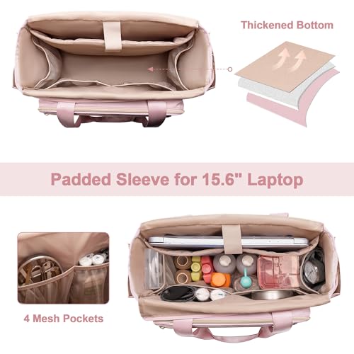Image of Nurse Tote Bag for Women, Clinical Bag with Accordion File Organizer | Nursing Bag with laptop Sleeve, Top Handle, Water Bottle Pockets, Medical Work Bag for Nurses Home Healthcare