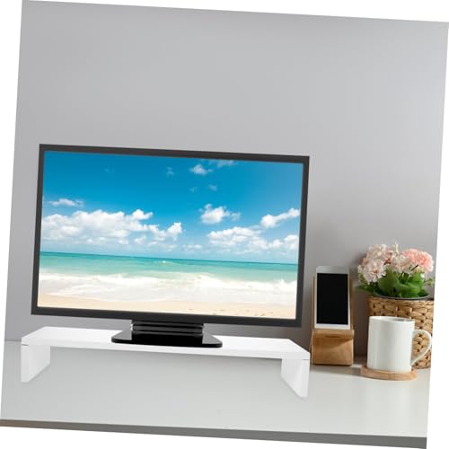 Support moniteur bureau multifonction réhausseur écran blanc stable - 6