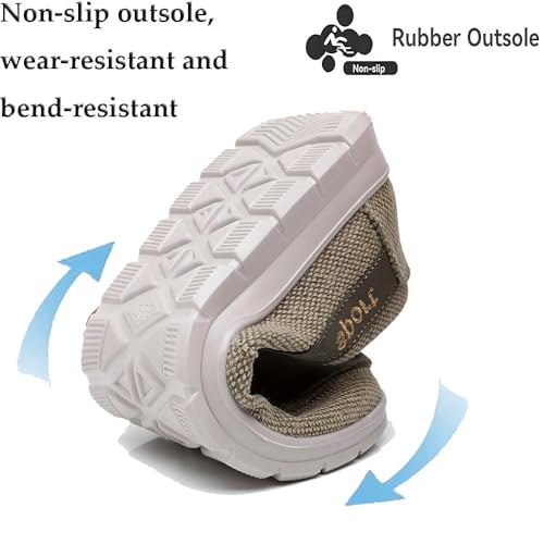 Men's Canvas Casual Flat Loafers Lightweight Walking Outdoor Breathable Cushioning Wide Toe Mesh Camping Shoes4