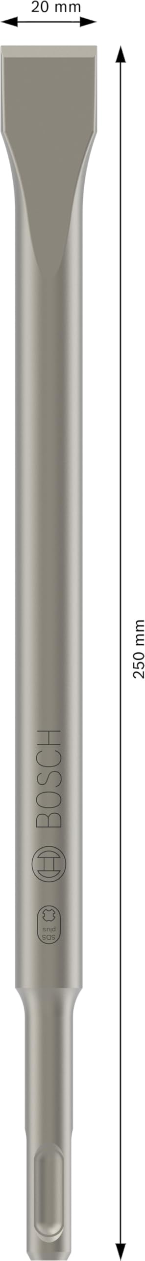 Bosch Professional 1x Scalpello piatto SDS plus (per Calcestruzzo, Blocco in calcestruzzo, 250 x 20 mm, Accessorio Martello Perforatore)
