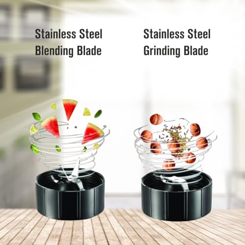 Image of Baltra Swag Nutri 2 Jar Mixer Grinder for Smoothies, Chutney & Shakes, Long Lasting Shock Proof Abs Body, Powerful 400 Watt Heavy Duty Motor Bullet Mixer Grinder Juicer Mixi - 2 Year Warranty