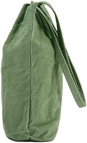 Corduroy Tote Bag Cute Tote Bags for Women Shoulder Bag with Inner Pocket for Work Beach Travel and Shopping Grocery (Matcha Green) — view 4