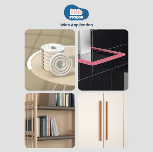 Image of Kids Station Baby Proofing Edge Protector for Kids Safety, Made in India Rubber Edge for Sharp Furniture Edges and Corners, A Baby Safety Product (Edge Guards, 5mtr, U- Shape, Beige)