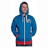 JINX Overwatch Ultimate Soldier: 76 Men's Gamer Zip-Up Hoodie, Blue, Medium