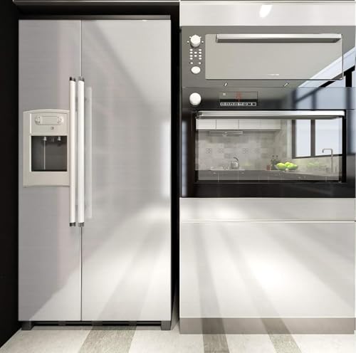 Image of HOME13 Wallpaper Self Adheisve Silver Brushed Contact Wallpaper Vinyl Removable Waterproof Kitchen Cabinet Countertop (24x200 Inches, Silver Brushed)
