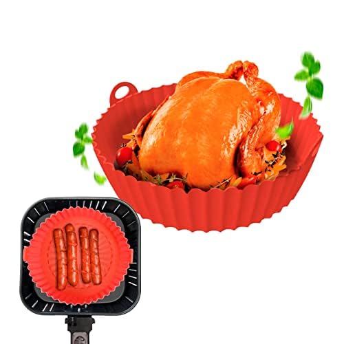 Assadeira De Silicone Forma Para Fritadeira Airfryer 20cm Reutilizável E Antiaderente Limpeza Facil