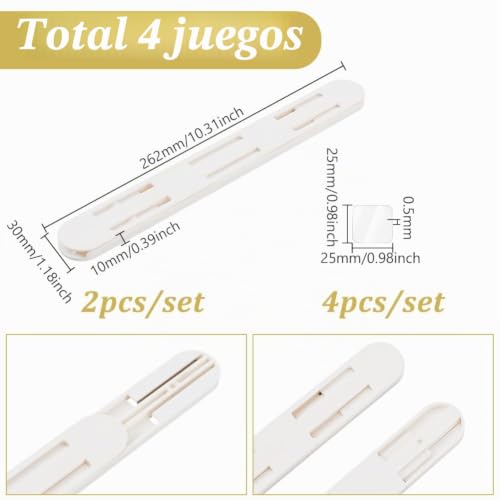 Miniatura 2 de Ahandmaker Juego De 8 Rieles Extraíbles Para Cestas O Cubos, Armarios, Deslizadores Adhesivos, Rieles De Plástico Para Cajones, Guías De Guías De Montaje Lateral, Guías De Cajones Blancos, Accesorios