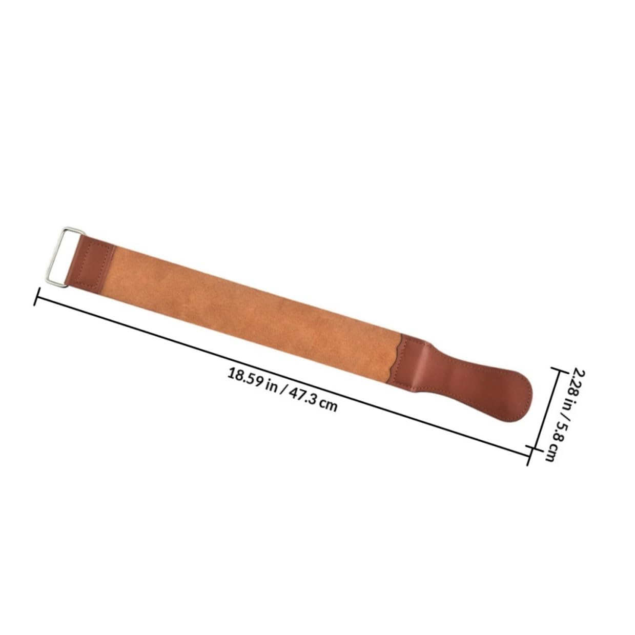 Double-sided Leather Razor Strop Sharpening Strap with Buckle, Stropping Cloth for Straight Razor Shaving Kit, Brown Barber Strop for Professional Beard Grooming