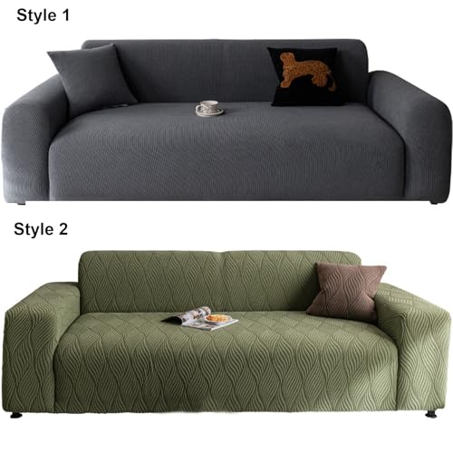 YHXAIQ Elastischer Alles inklusive Sofaschoner, Polarfleece Couch Cover mit Überzug, Rutschfester Universeller Sofabezug für 2/3/4-Sitzer(Beige 1,90-140 cm)