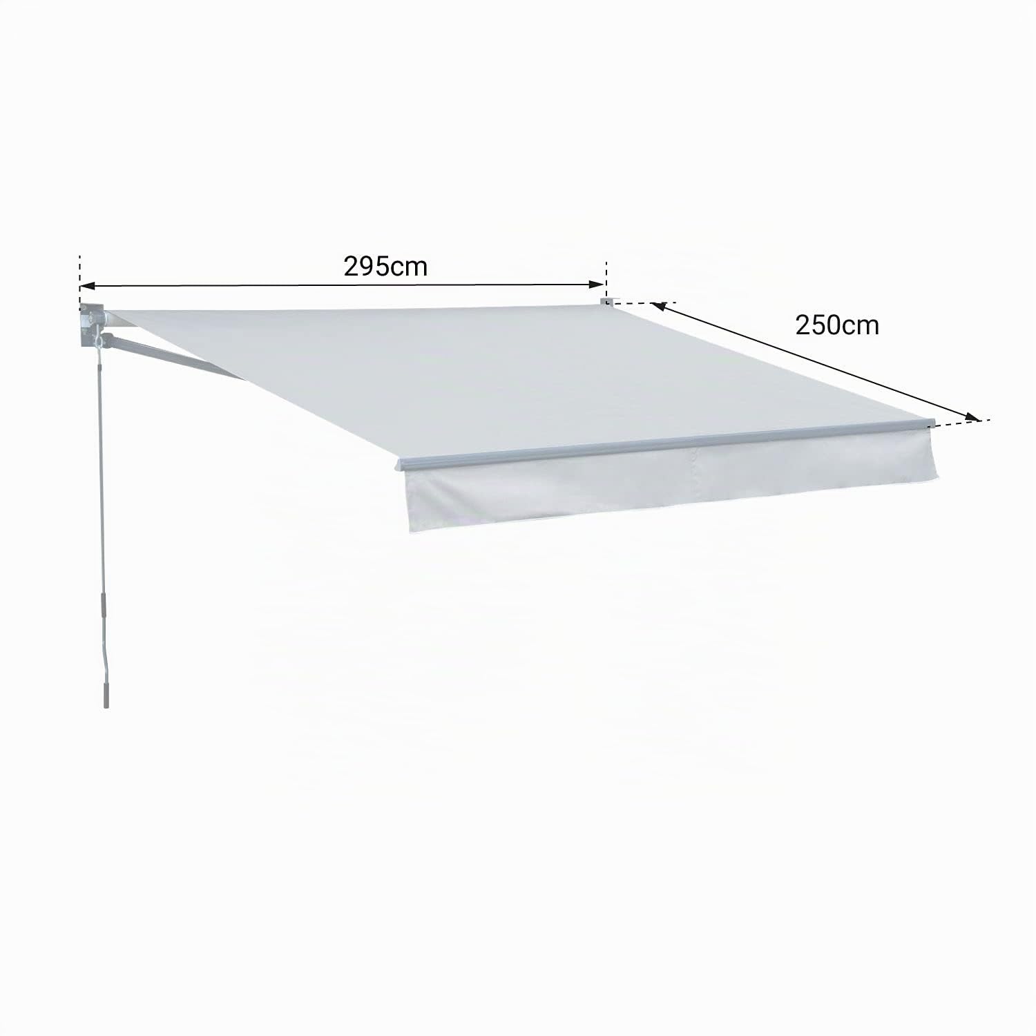 Store Banne Manuel Saule - 2,95 m x 2,5 m - Structure Aluminium - Toile Polyester - Gris