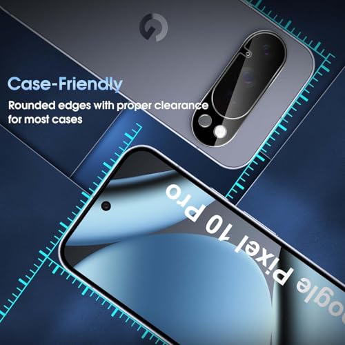 Image of PreCure (4 Pack) Camera Lens Protector for Google Pixel 10 Pro - 9H Tempered Glass, HD Clarity, Anti-Scratch, Case Friendly Camera Lens Guard