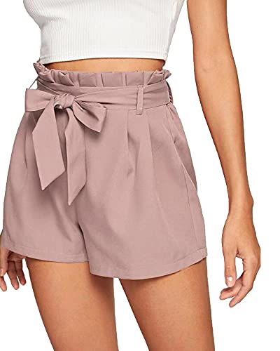 Image of ADDYVERO Solid Women Pink High Waist Shorts