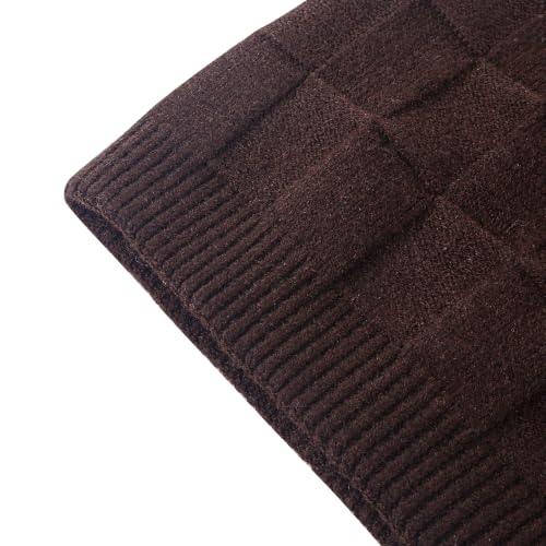 Sauoeo Winter Knitted Beanie Hat Women Men Warm Lined Ski Skull Cap Brown - image 4