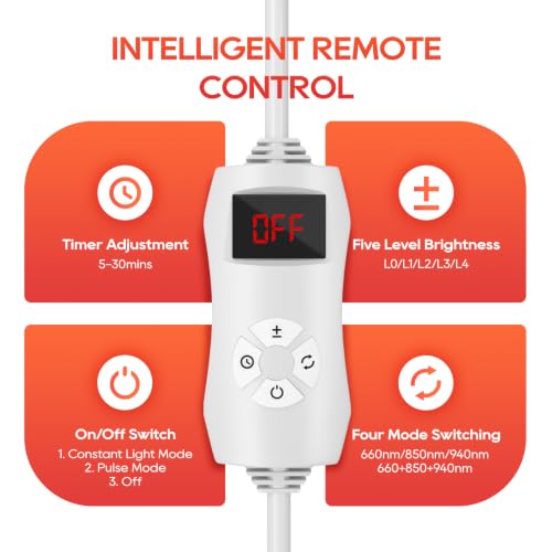 Image of Red Light Therapy for Body and Face, 660nm 850nm 940nm Infrared Redlight