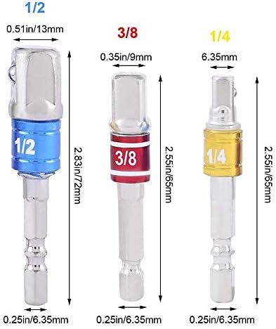 Flexible Drill Bit Extension,Flexible Shaft Extension and Right Angle Adapter with 10pcs Screwdriver Bit Set and 3pcs Driver Socket Adapter 1/4 3/8 1/2" Power Tool