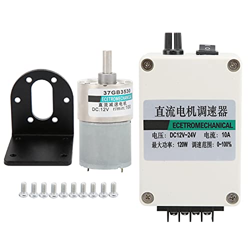 DC Gear Motor XD37GB3530 Low Speed, Torsion, Permanent Magnet, 12V, with Bracket and Governor (100rpm/min)