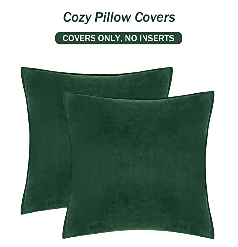 Zealax Green Pillow Covers 18X18 Throw Pillows Cover Faux Suede Decorative Cushion Cases For Couch Living Room Decor, Dark Green, Set Of 2 #TOP1