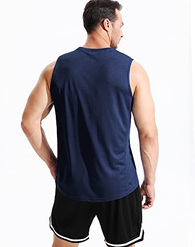 Neleus Men's 3 Pack Muscle Workout Tank Top For Gym Running,5042,Black,Grey,Navy Blue,L,Eu Xl #TOP4