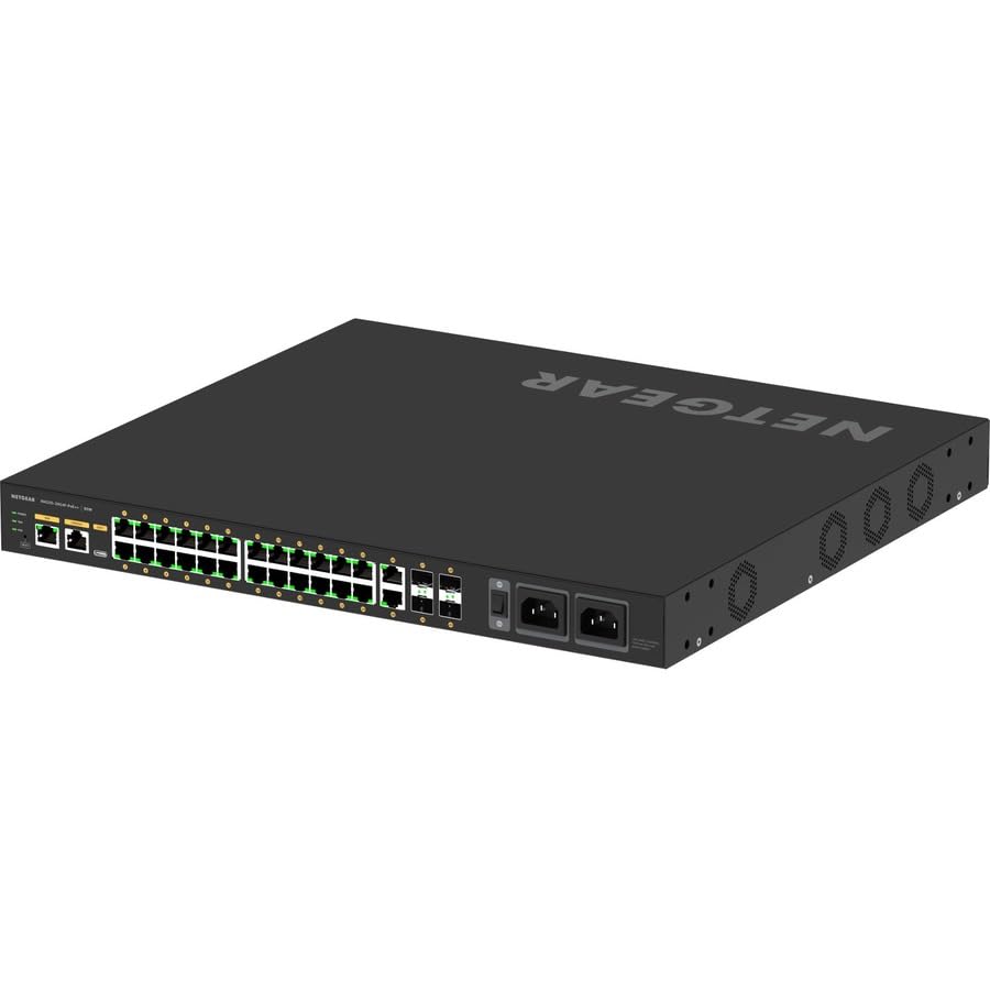 Image of NETGEAR AV Line M4250-26G4F-PoE++ 24 Port Switch GSM4230UP | L3 Managed | 24x1G PoE++ 1440W and 4x1000Base-X SFP | Rack-Mountable | Cloud Care's 3 Year Warranty SupportPlus Included