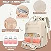 RAINSMORE Mochila Bebe Multifuncional Mochila Carro Bebe Pañaleras para Bebes con Cambiador Portátil y Correas para el Cochecito Grande Mochila Maternidad Albaricoque #4