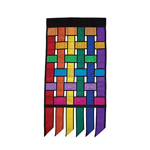 Preisvergleich Produktbild Breeze In The Rainbow Weave Garden Flag with Tails