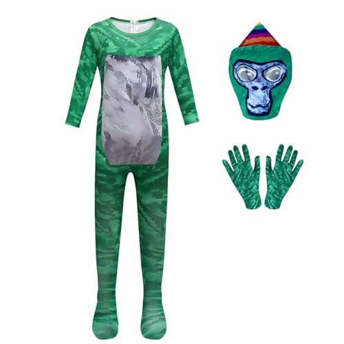 Kids Boy Costume Halloween Dress Up Cosplay Outfits Jumpsuit Party Playwear with Mask