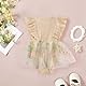 JiAmy Baby Mädchen Kleid Sommer Rüschen Kurzarm Blume Stickerei Strampler Tüll Kleider Neugeborenes Baby Mädchen Kleidung für 3-6 Monate Beige