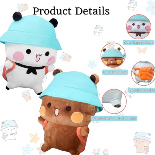 Image of Bubu Plush with Detachable Bags - 32Cm Cotton Stuffed Animal, Cute White Design - Bubu Dudu Cap Plush - Ideal Gift for Kids, Boyfriend, Girlfriend, Playtime, Cuddly Decor & Collectible