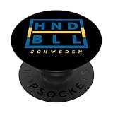 Schweden Fan Trikot - HNDBLL Handballer Geschenk PopSockets PopGrip: Ausziehbarer Sockel und Griff für Handys/Tablets mit Tauschbarem Top