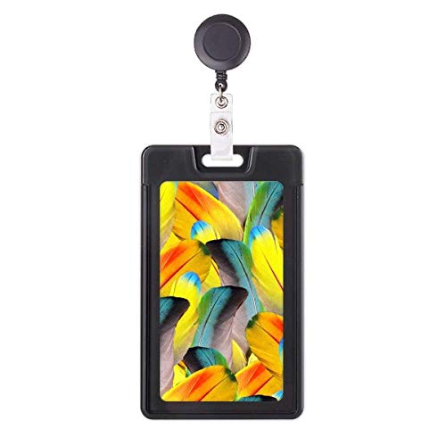 Porte-badge rétractable plume haut de gamme au motif floral lumineux