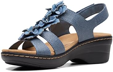 Clarks Women's Merliah Sheryl Heeled Sandal, Blue Interest, 9.5 | Image 4