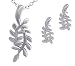 Produktbild Hanessa Silber Blätter Schmuck-Set für Damen Halskette & Ohrringe Versilbert Blatt Natur Geschenk zum Valentinstag für die Frau/Freundin