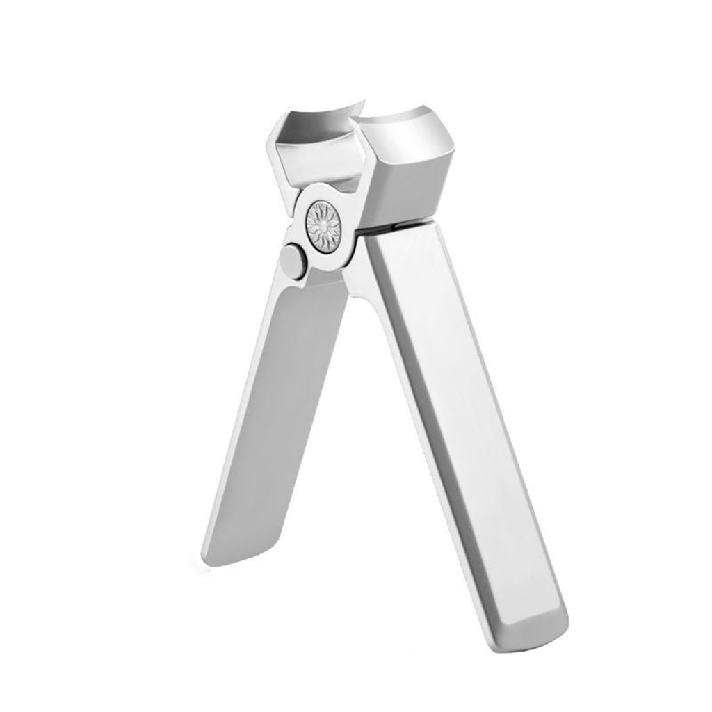 Stainless Steel Nail Clippers with Lar Opening Button Splash Proof Powder Die-cast Nail Clippers