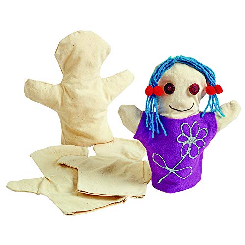 Colorations CANPUP Set Of 12 Kids Decorate Your Own Canvas Hand Puppets thumb #2