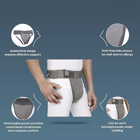 Scrotal Support, Provides Relief & Comfort for Men | Adjustable Support for Scrotal Area, Unit in Greycolor (Medium)