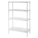 Muscle Rack PWS301447-4W Steel Wire Shelving, 4 Adjustable Shelves, 330 lb Per Shelf Capacity, 47
