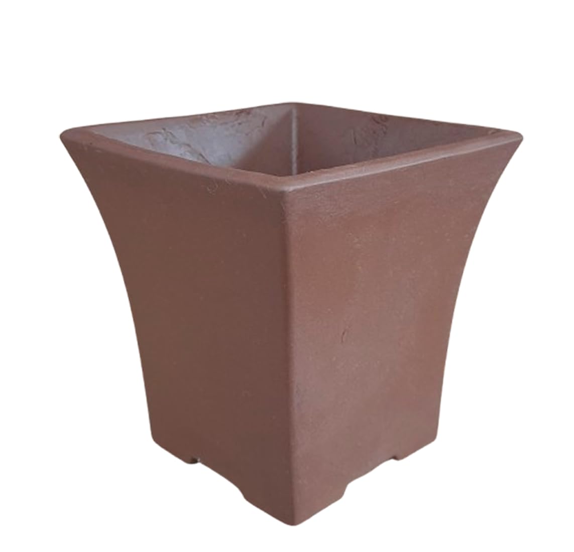 Maceta Bonsai Ceramica Estilo Cascada 9,5x9,5x9,7 cm | Macetero Bonsai Hecho en Japón | Tiesto para Bonsai con Agujero de Drenaje | Árbol no Incluido (Gres sin Esmalte)