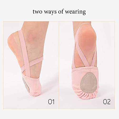 Dance Shoes Half Sole Ballet Canvas Pirouette Shoes for Women/Men and Girls/Boys4