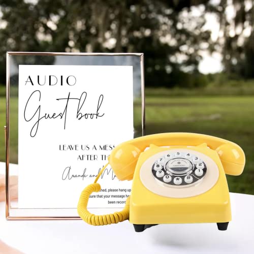 Dododuck Vintage Audio Guest Book Record Messages Left By Attendees At Your Special Event, Its Like Leaving A Voicemail Message (Yellow) #TOP7