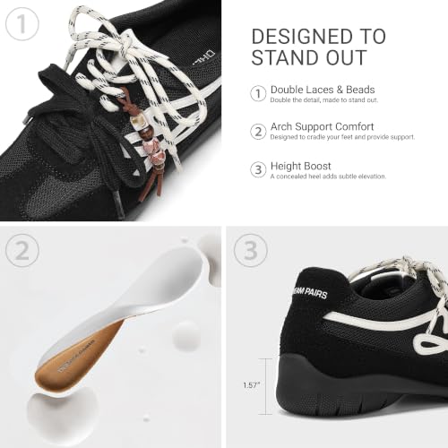 DREAM PAIRS Women's Retro Platform Sneakers Walking Shoes,Black,8.5 - image 5