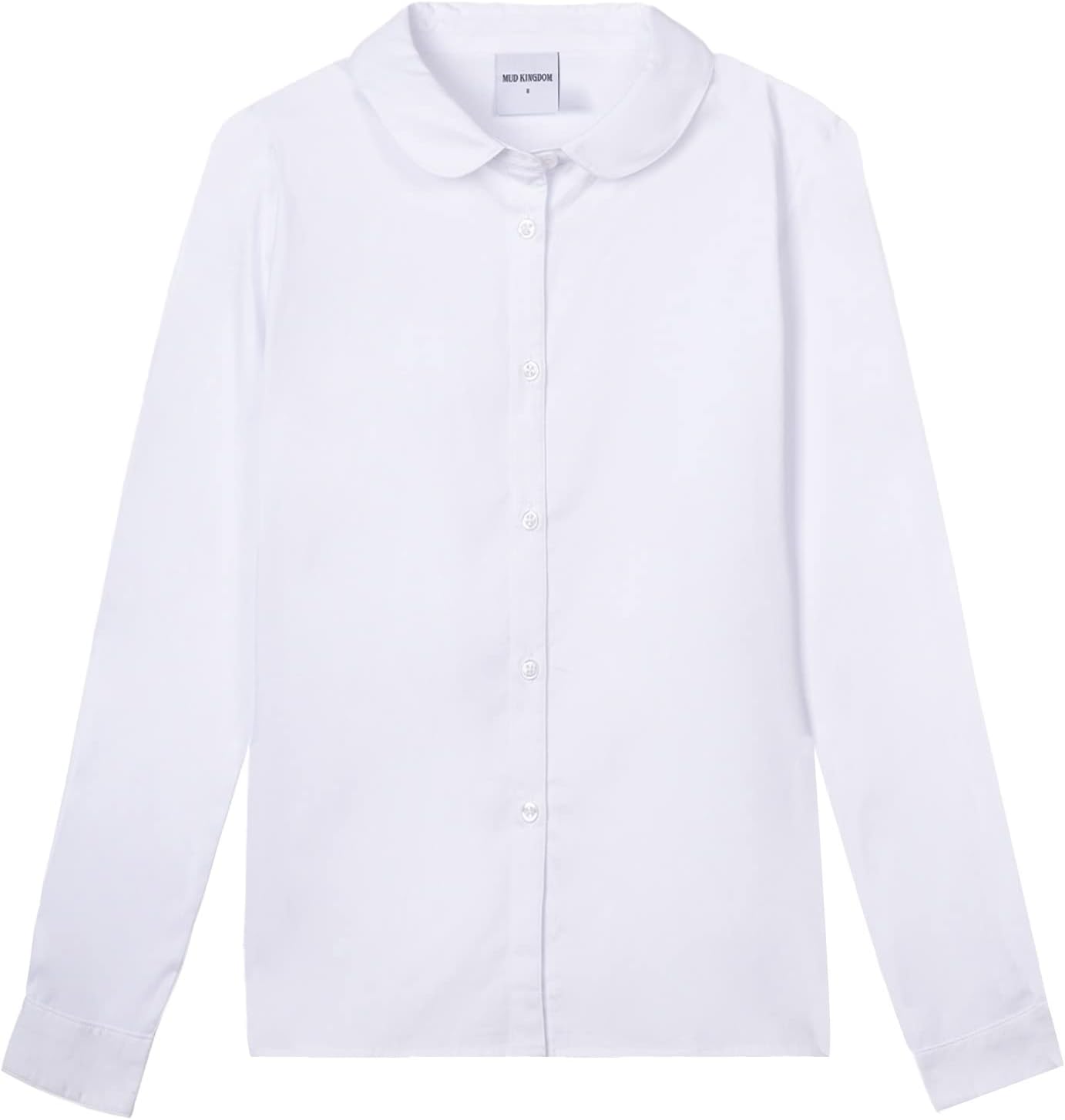 Mud Kingdom Girls Dress Shirts School Uniform with Peter Pan Collar Poplin Long Sleeve Mud Kingdom Girls Dress Shirts School Uniform with Peter Pan Collar Poplin Long Sleeve