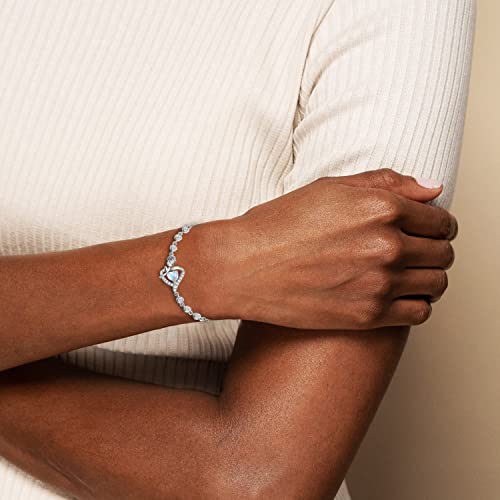 Agvana June Birthstone Jewelry Moonstone Bracelet For Women Sterling Silver Tennis Bracelet Rose Flower Heart Bolo Bracelets Anniversary Birthday Gifts For Women Girls Mom Wife Her #TOP1