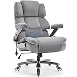 Big and Tall Office Chair 700lbs- Fabric High Back Executive Computer Chair with Adjustable Lumbar Support 3D Flip Arms Plus Size Rubber Wheels- Extra Wide Large Desk Chairs, Heavy Duty Metal Base