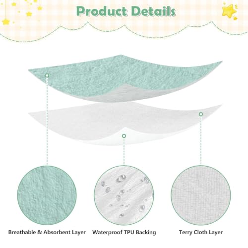 Drap de lit imperméable enfant vert anti-fuite fille - 6