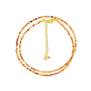 TGH Natural Carnelian Gemstone Handmade Beaded Necklace, Faceted Beads Energy Stones, July Birthstone, Healing Crystals Women Fashion Jewelry gift