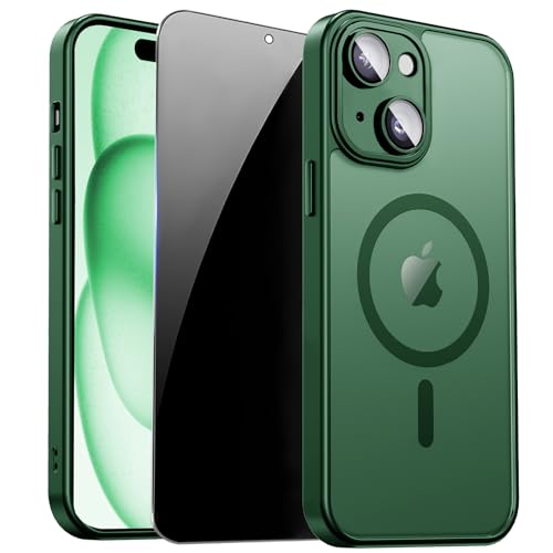 Image of for iPhone 15 Case with Privacy Screen Protector, Green